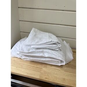 BOLL & BRANCH Signature Hemmed Sheet Set King White Luxury 100% Organic Cotton